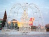 Светодиодный фонтан установили на площади Советской перед Новым годом