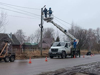 В частном секторе Коломны построили воздушную линию электропередачи